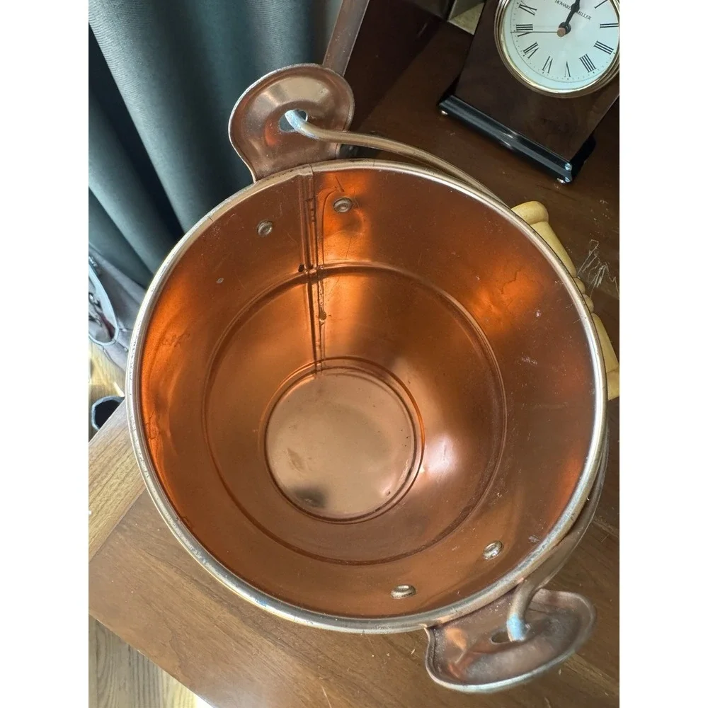 Vintage Copper Style Decorative Bucket Wood Handle Farmhouse‎ Planter 10